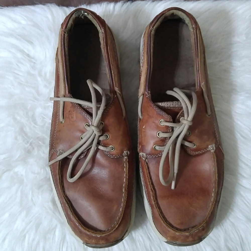 Men's Dunham Captain Mesh Brown Boat Shoe 9 1/2D - Picture 3 of 8